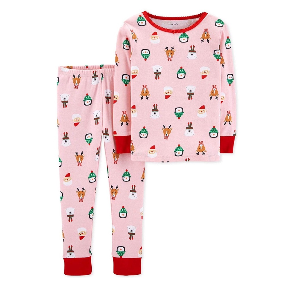 Carter’s: Pink Christmas Cotton 2pc Pajama Set